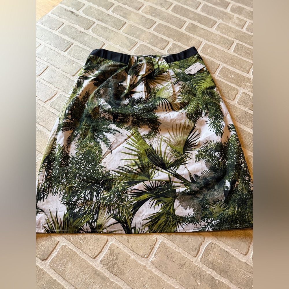 Worthington Green Palm A-Line Skirt